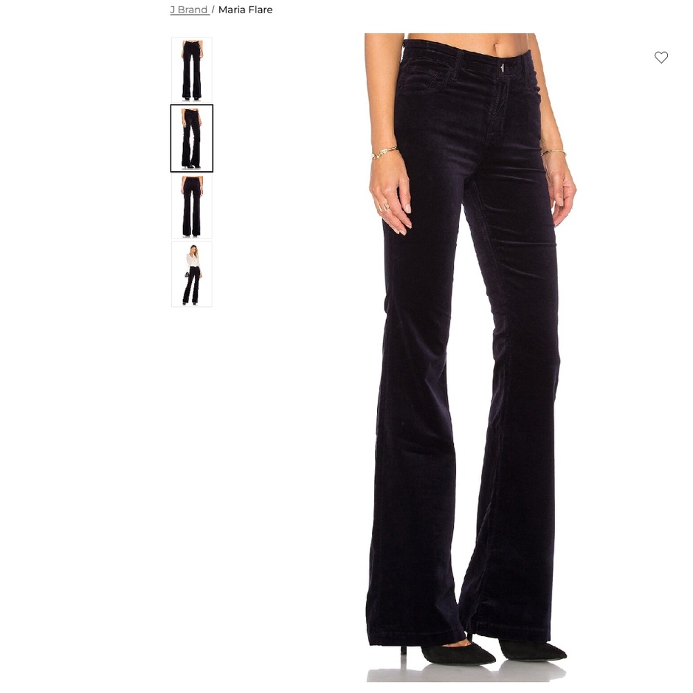 J Brand Maria velvet indigo purple Flare Pants 26